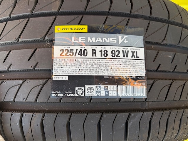T34 ダンロップ ルマンV＋ 225/40R18 92W XL 1本