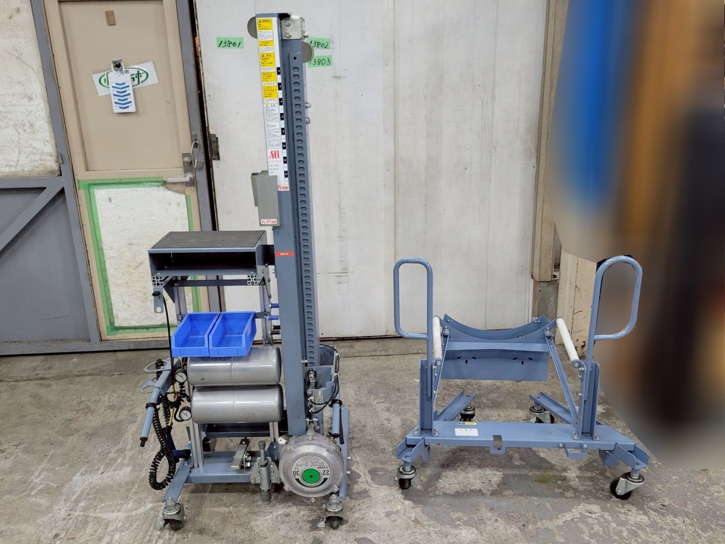 中古 タイヤリフター＆ローテーション台車セット 安全自動車 TLB-MM02 TLB-AR01  13801