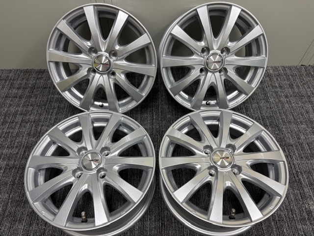 T31 アルミホイール 1台分 4個セット 14x5.5J +38 4H 100 Weds RAVRION RS-1 シルバー スポーク