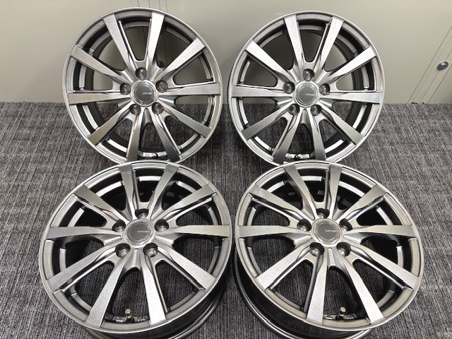 T27 アルミホイール 1台分 4個セット 15x6J +43 5H 100 YFC GRASS ZX シルバー スポーク