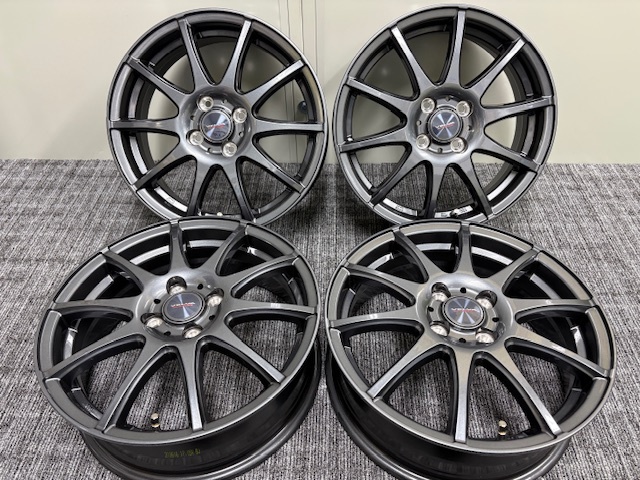 T29 アルミホイール 1台分 4個セット 16x5.5J +50 4H 100 Weds ヴェルベチャージ ダークシルバー スポーク